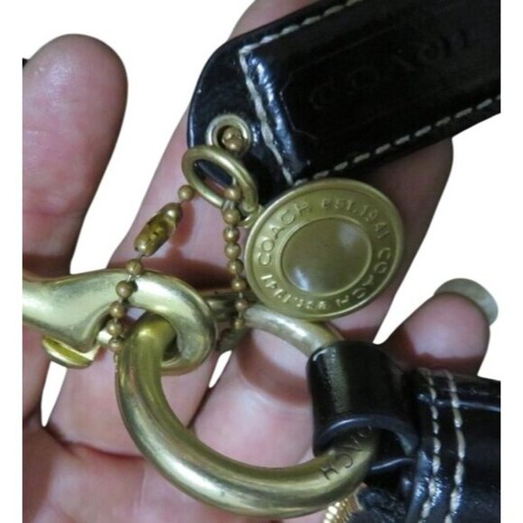 Coach Cursive Creed Monogram Canvas Leather Wristlet Wallet with Hangtag & Charm - Picture 5 of 11